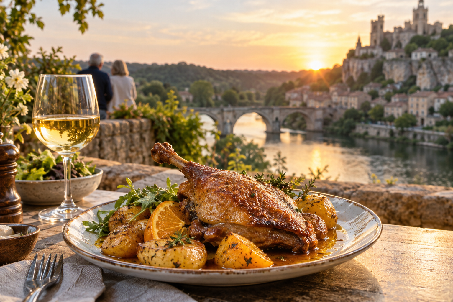 Illustration culinaire — Confit de canard & pommes grenailles