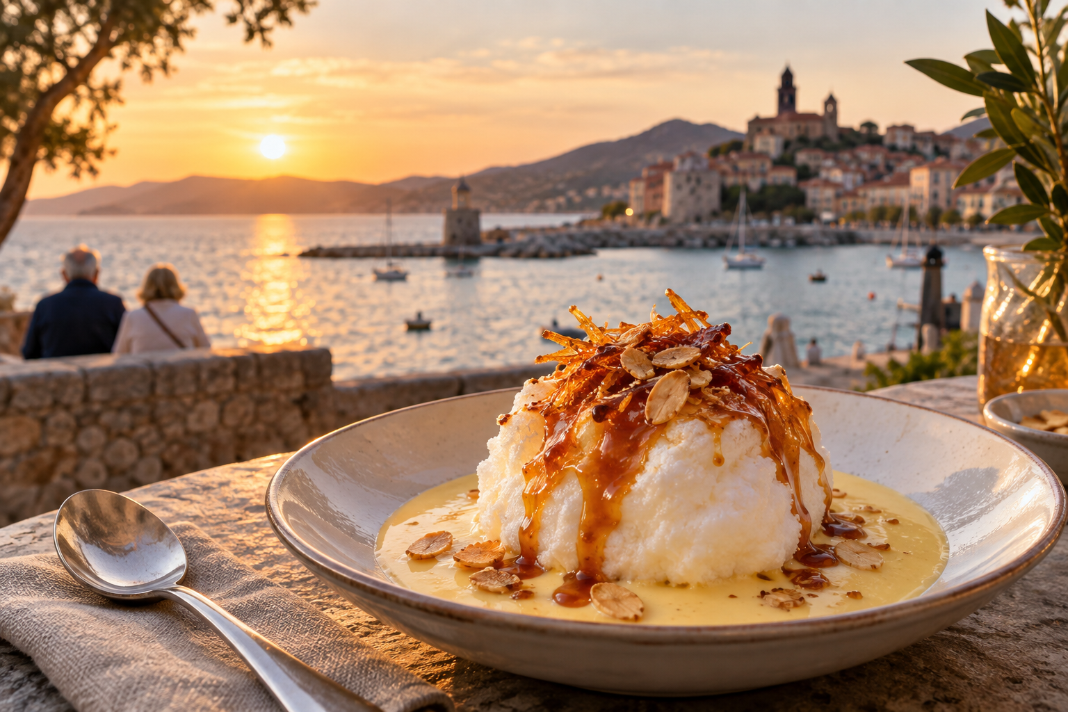 Illustration culinaire — Île flottante caramélisée maison